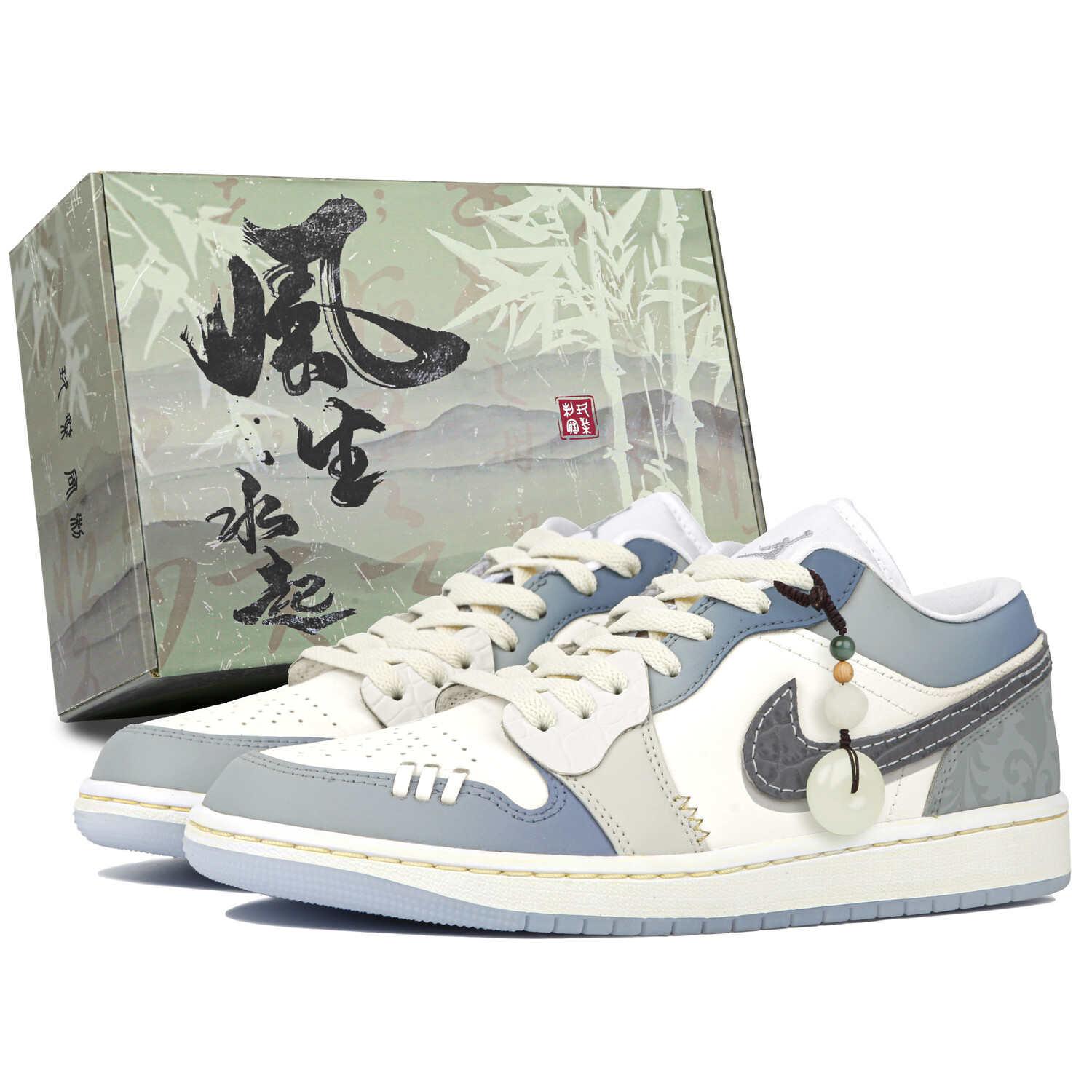 

Кроссовки Air Jordan 1 Vintage Basketball Shoes Women's Low-top Blue/white, синий/белый