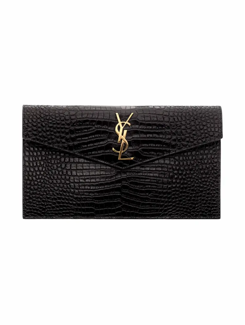

Кожаный клатч Uptown Saint Laurent, черный