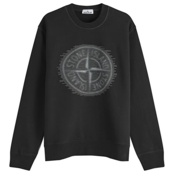 

Толстовка с круглым вырезом и принтом значка Stone Island, черный