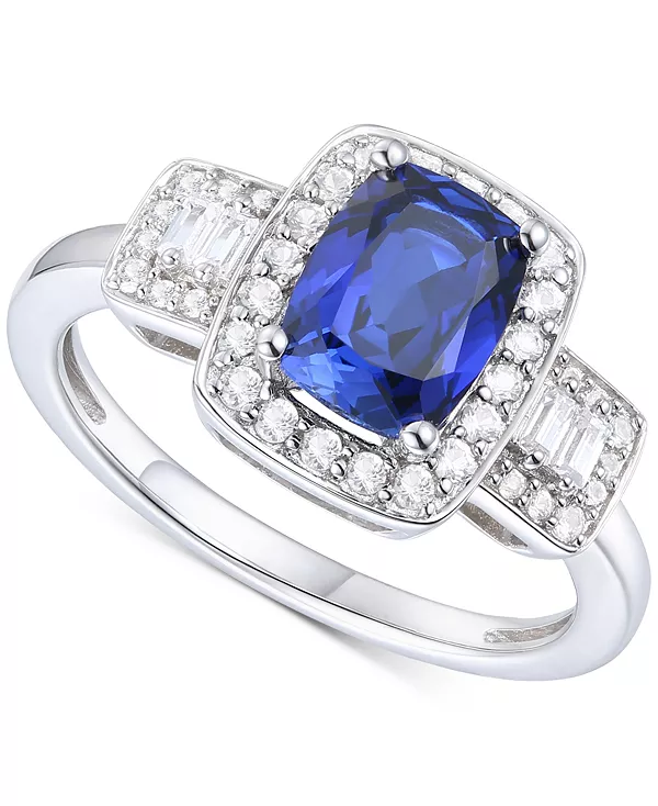 

Эффектное кольцо с ореолом из выращенного в лаборатории изумруда (1 карат tw) и выращенного в лаборатории белого сапфира (1/2 карата tw) из стерлингового серебра с покрытием из 14-каратного золота (также с другими драгоценными камнями) Macy'S, s...