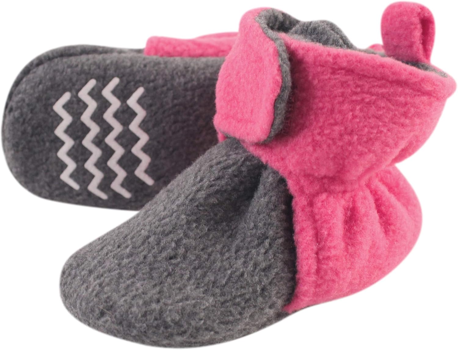 

Теплые флисовые пинетки Hudson Baby для мальчиков и девочек, Dk Pink Heather Charcoal