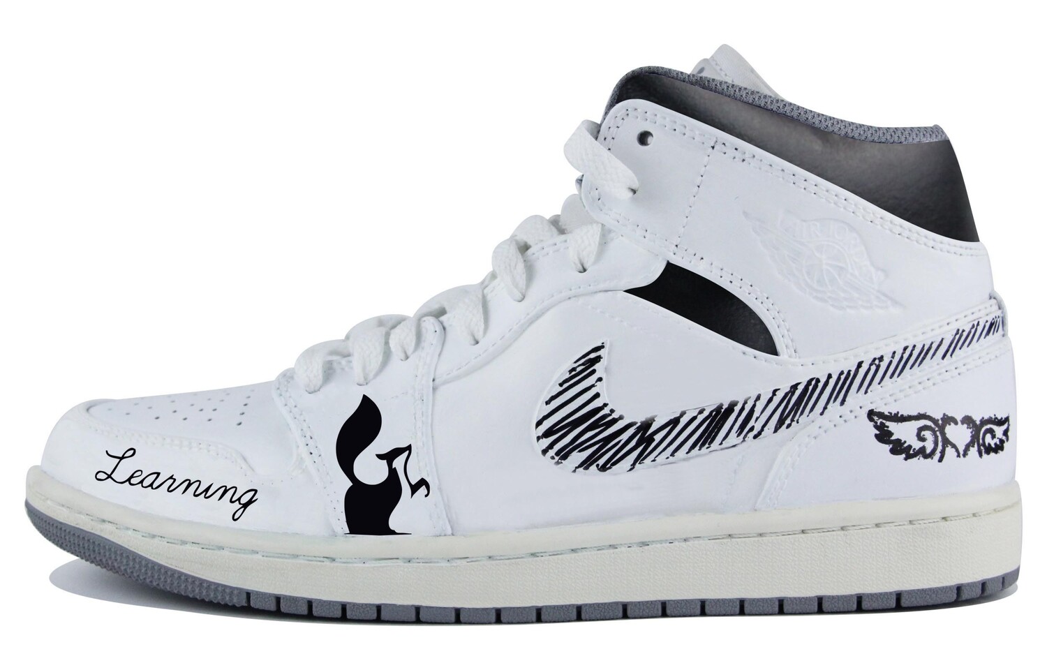 

Кроссовки Air JORDAN 1 Vintage Basketball Shoes Men Mid-Top White Black