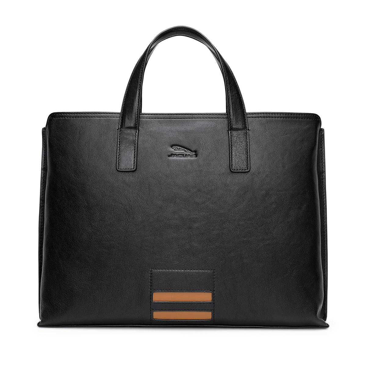 

JAGUAR Мужской кожаный портфель черный, Black