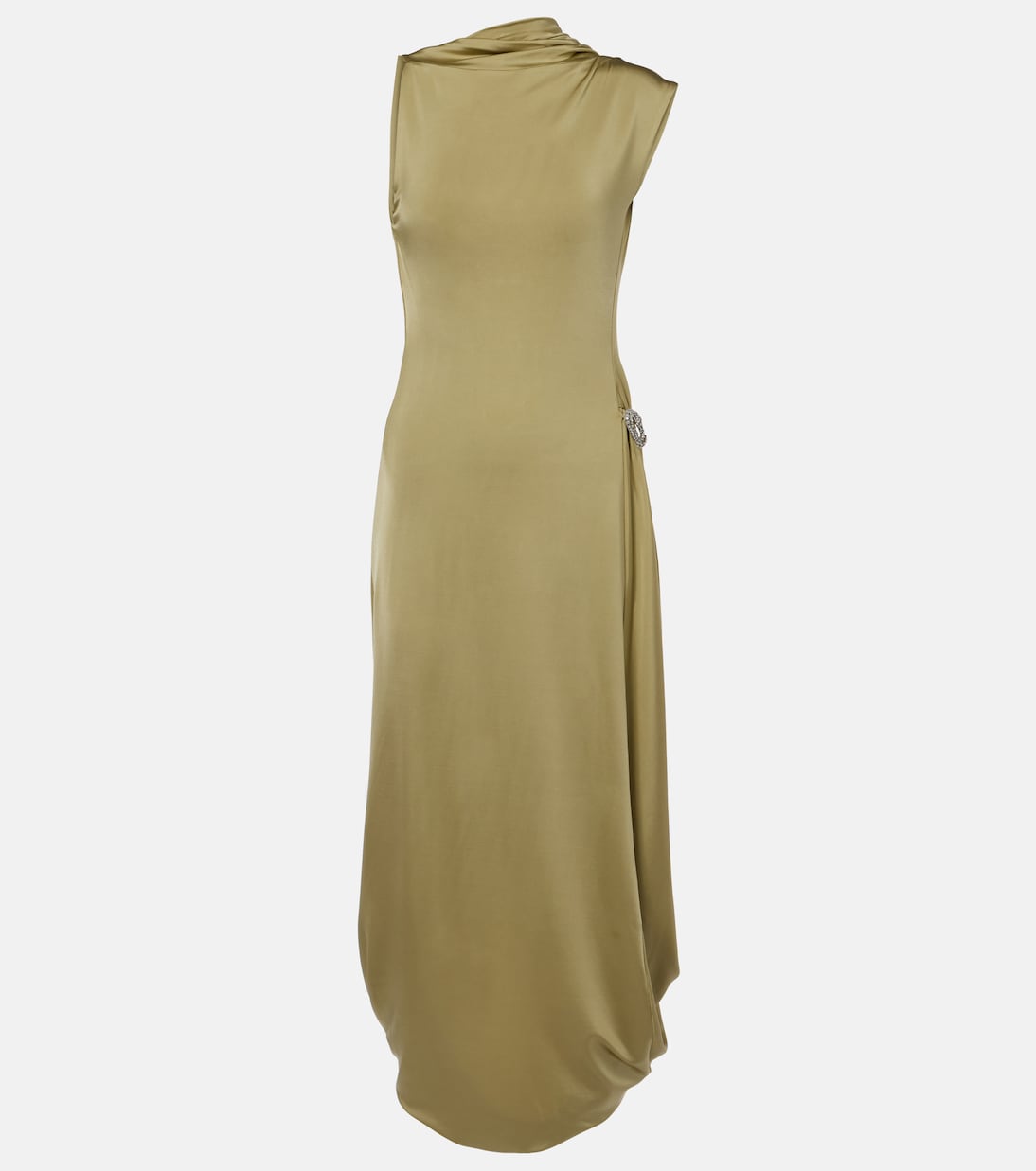 

Украшенное атласное платье миди Victoria Beckham, Pistachio