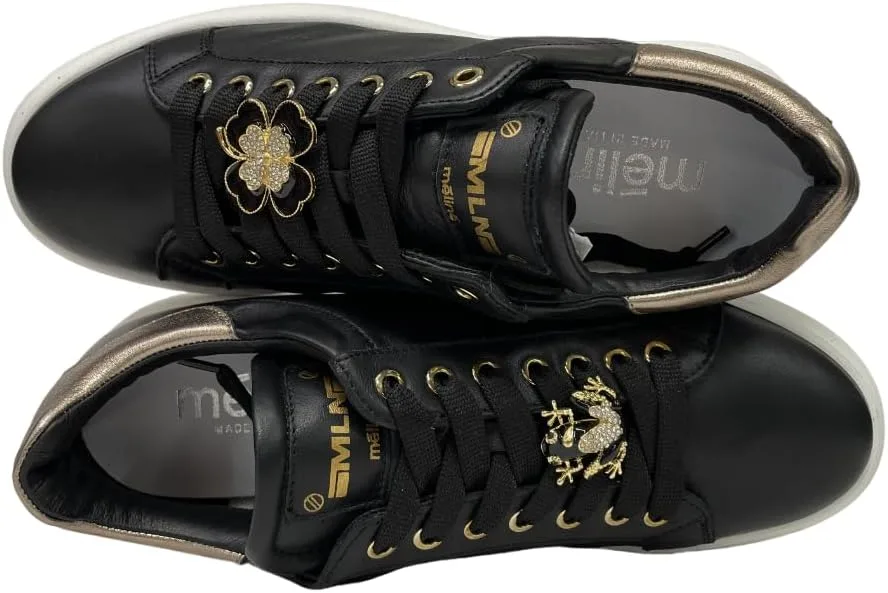 Кроссовки Meline Black BI 6-Acc из кожи, черный — фото 3