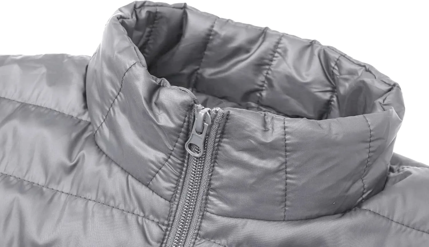 Мужская пуховая куртка с воротником-стойкой, кардиган с длинными рукавами, ветрозащитная, водонепроницаемая, стеганая куртка с карманами Generic, серый — фото 4