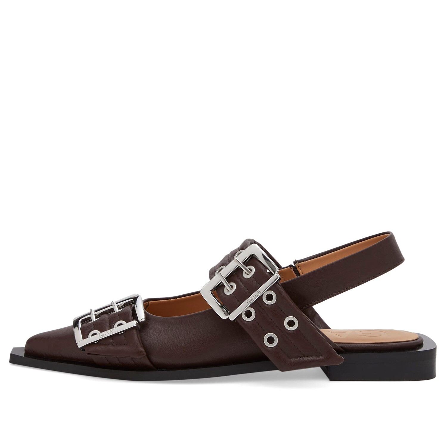 

Туфли Ganni Ballerina Shoe, цвет Chocolate Fondant