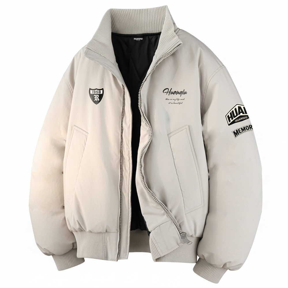 

Пуховик Unisex Stand Collar Thickened HUANQIU, светло-серый[padded and thickened]