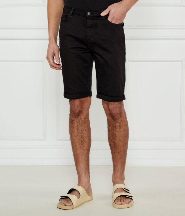 

Джинсовые шорты 634 Tapered fit Hugo, черный