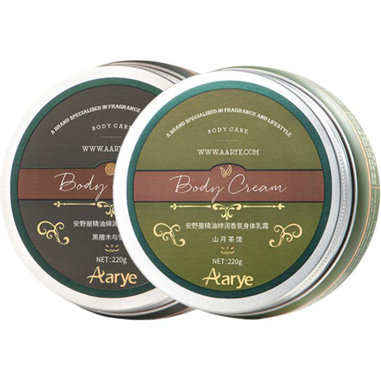 

Увлажняющий крем для тела с эфирными маслами питает и подтягивает кожу с длительным ароматом 220g AARYE, Two-Piece Set: Ebony Wood & Cedar Body Cream 220g+Mountain Moon House Body Cream 220g