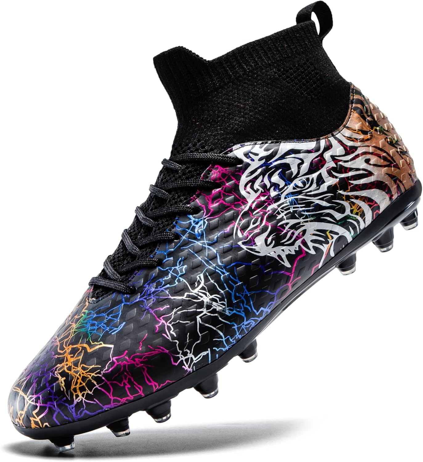 

Футбольные бутсы для мальчиков, детская тренировочная обувь для футбола, спортивная обувь для улицы, футбольные кроссовки для девочек, высокие детские футбольные ботинки для маленьких и больших детей Zgwulzngl, черный