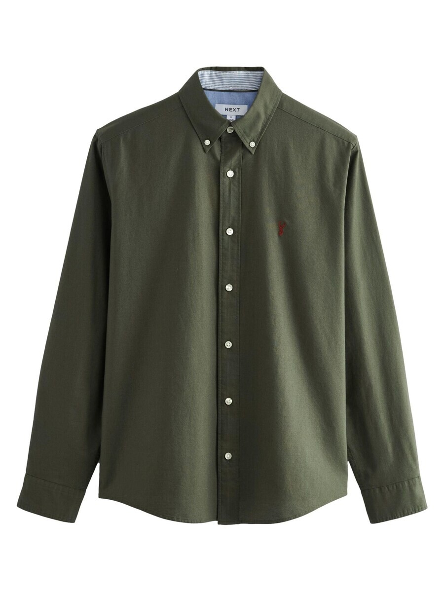 

Повседневная рубашка Next Slim fit Button Up Shirt, темно-зеленый