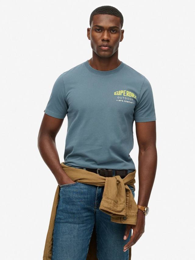 

Хлопковая футболка с горным принтом свободного кроя с короткими рукавами Superdry, Orion Blue
