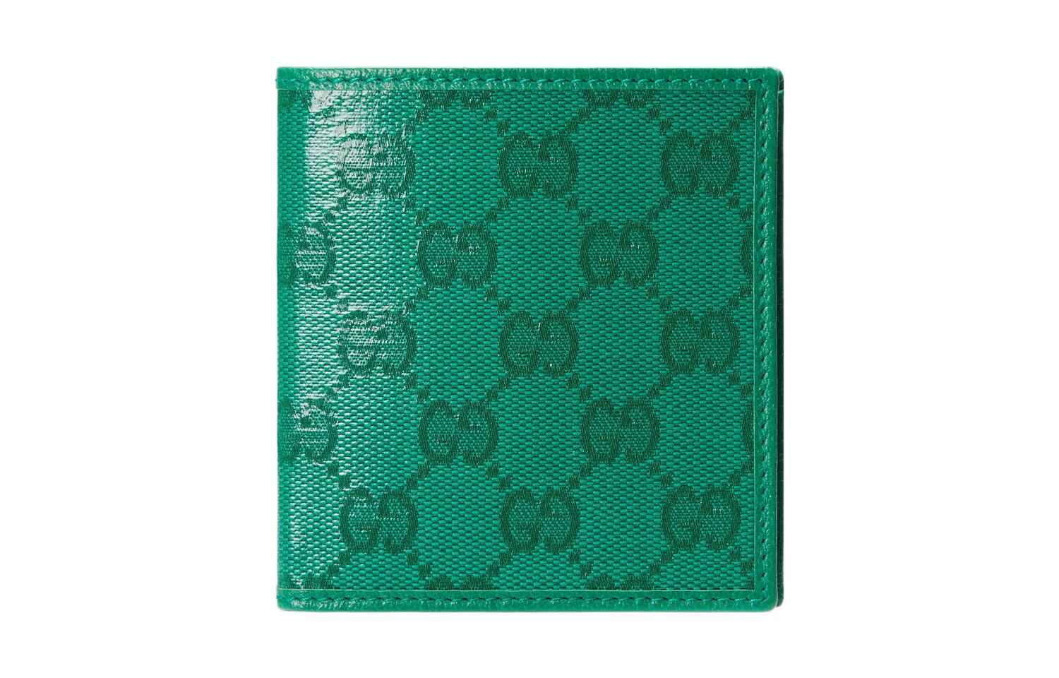 

GUCCI Холщовая сумка с кожаной отделкой мужская зеленая