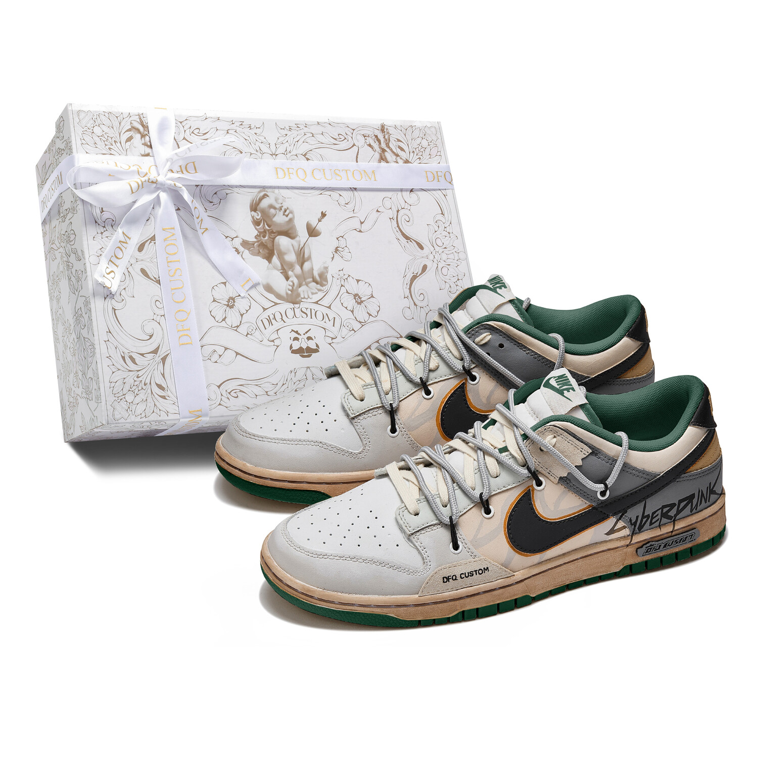 

Кроссовки Nike Dunk Skateboarding Shoes Women's Low-top Green/Brown, зеленый/коричневый