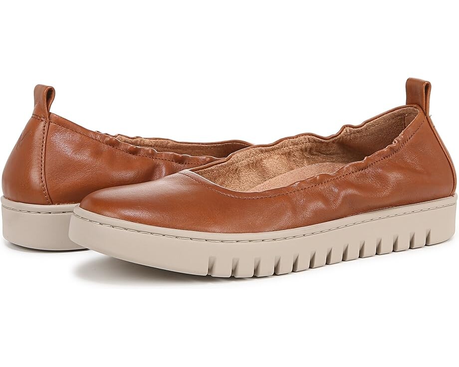 Туфли на плоской подошве VIONIC Uptown Ballet Slip-ons, цвет Tan Brown Leather