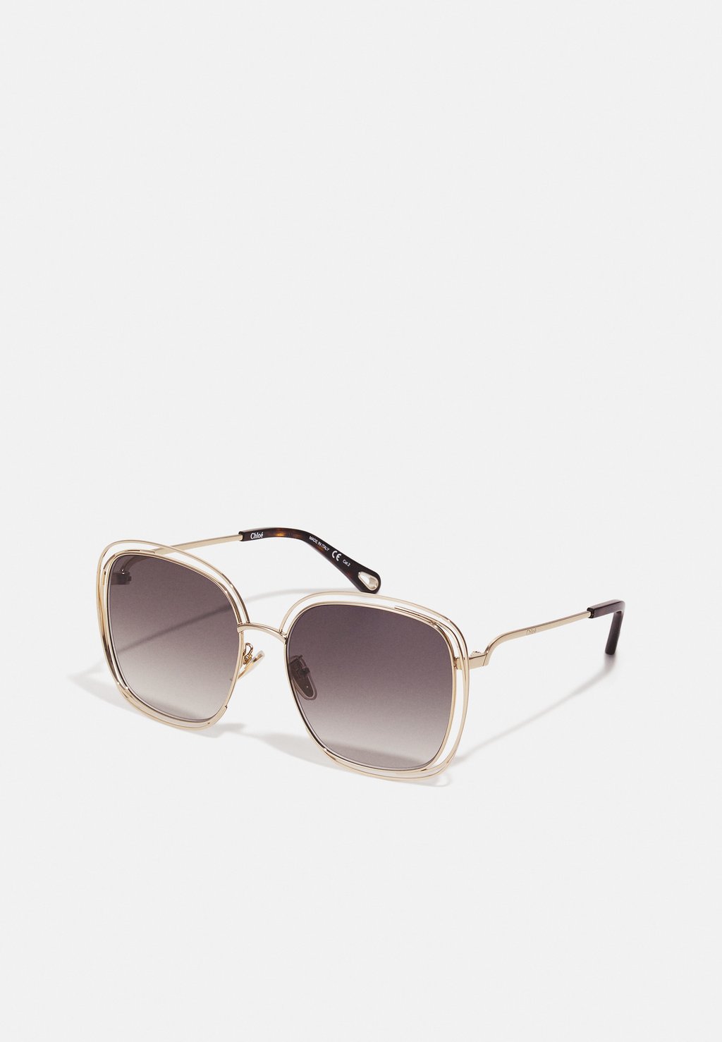 

Солнцезащитные очки Carlina Oversized Rectangular Metal Sunglasses CHLOÉ, цвет gold-coloured/grey