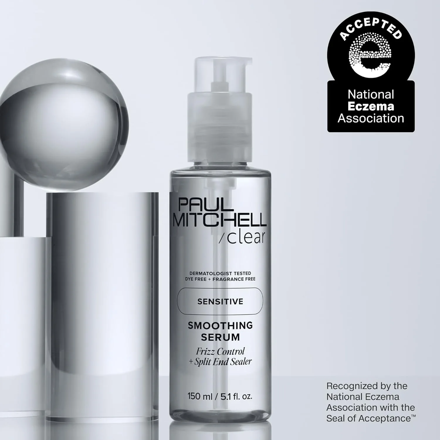 Сыворотка для разглаживания волос Paul Mitchell Clear Smoothing Serum, праймер для укладки феном, без отдушек, для чувствительной кожи головы. 151 мл (1 шт.) — фото 2