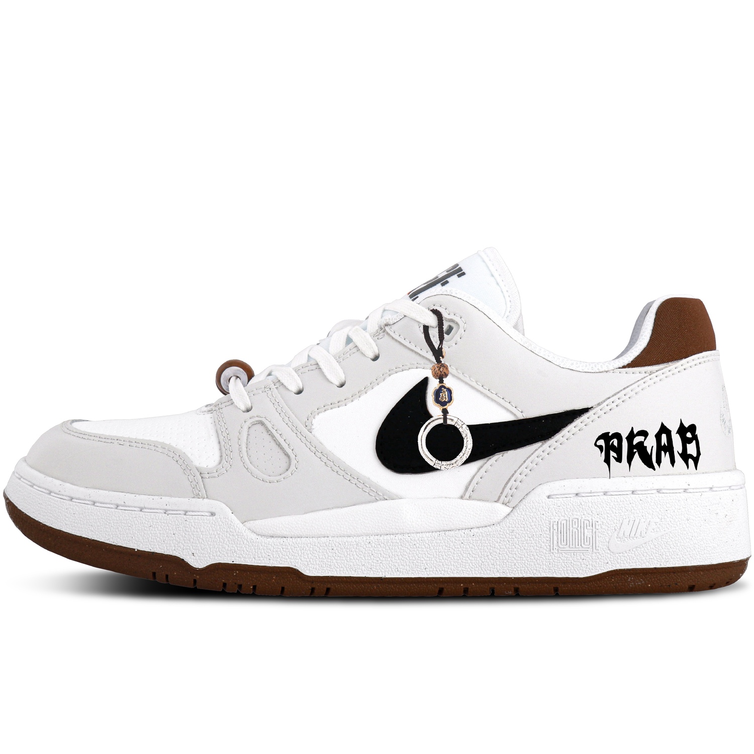 Nike Мужские низкие скейтбордические кроссовки Full Force, износостойкие, сбалансированные, легкие, увеличивающие рост, черный и серый — фото 3