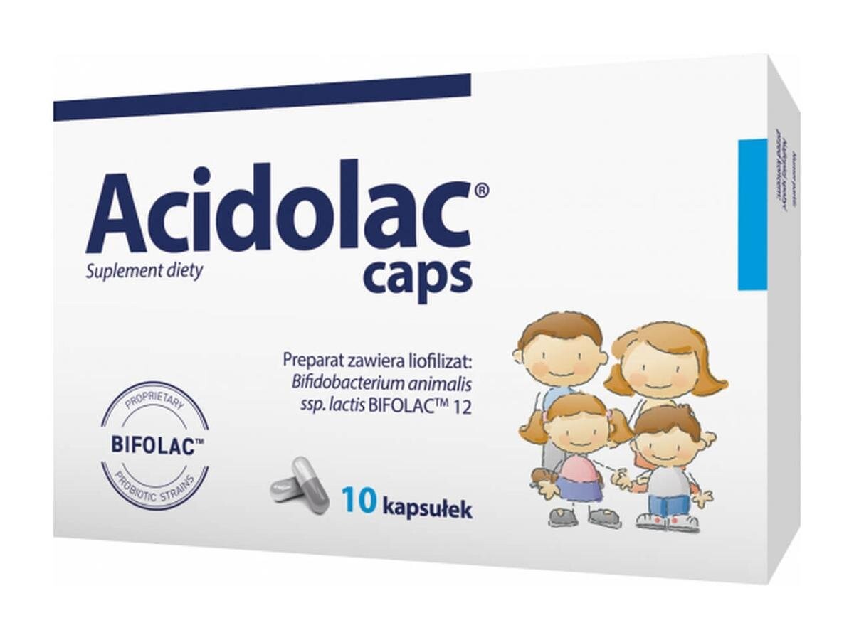 

Диетическая добавка, Acidolac Caps, Добавка , 10 капсул Polpharma