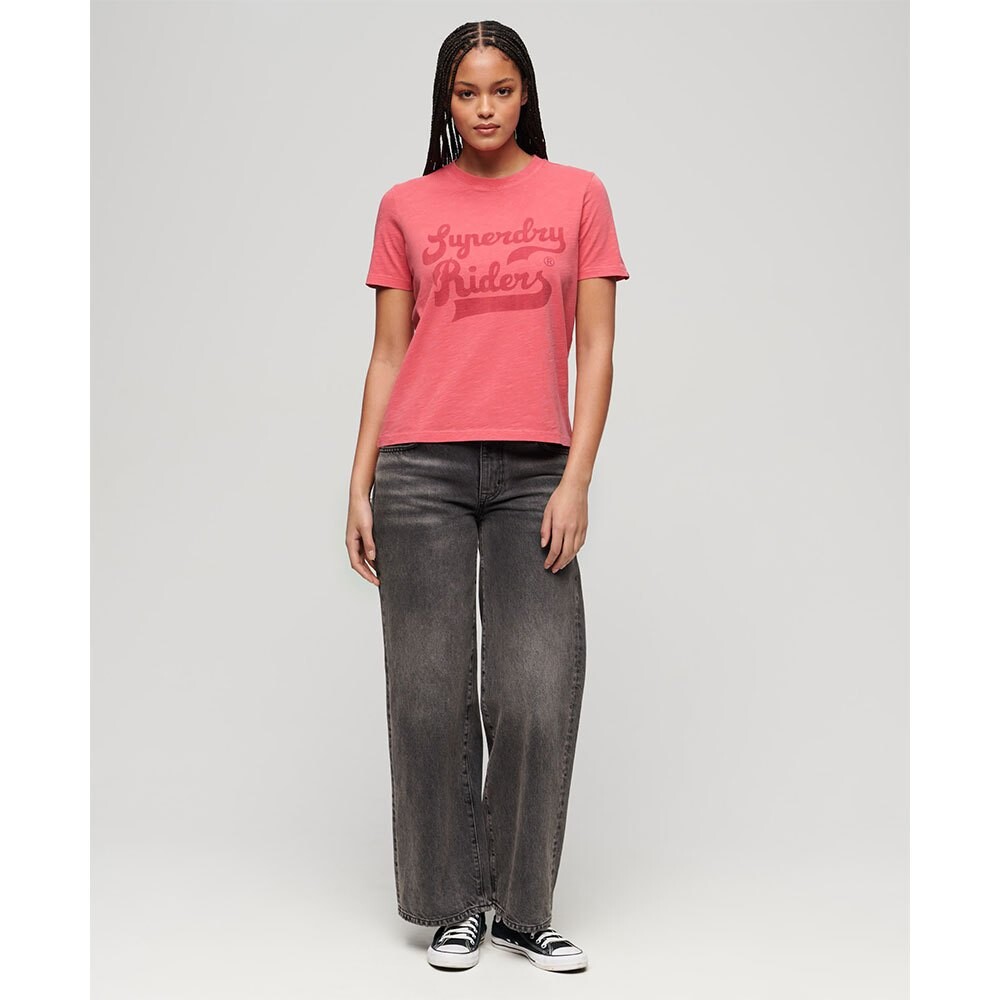 Футболка с коротким рукавом Superdry Archive Kiss Print Relaxed, розовый — фото 3