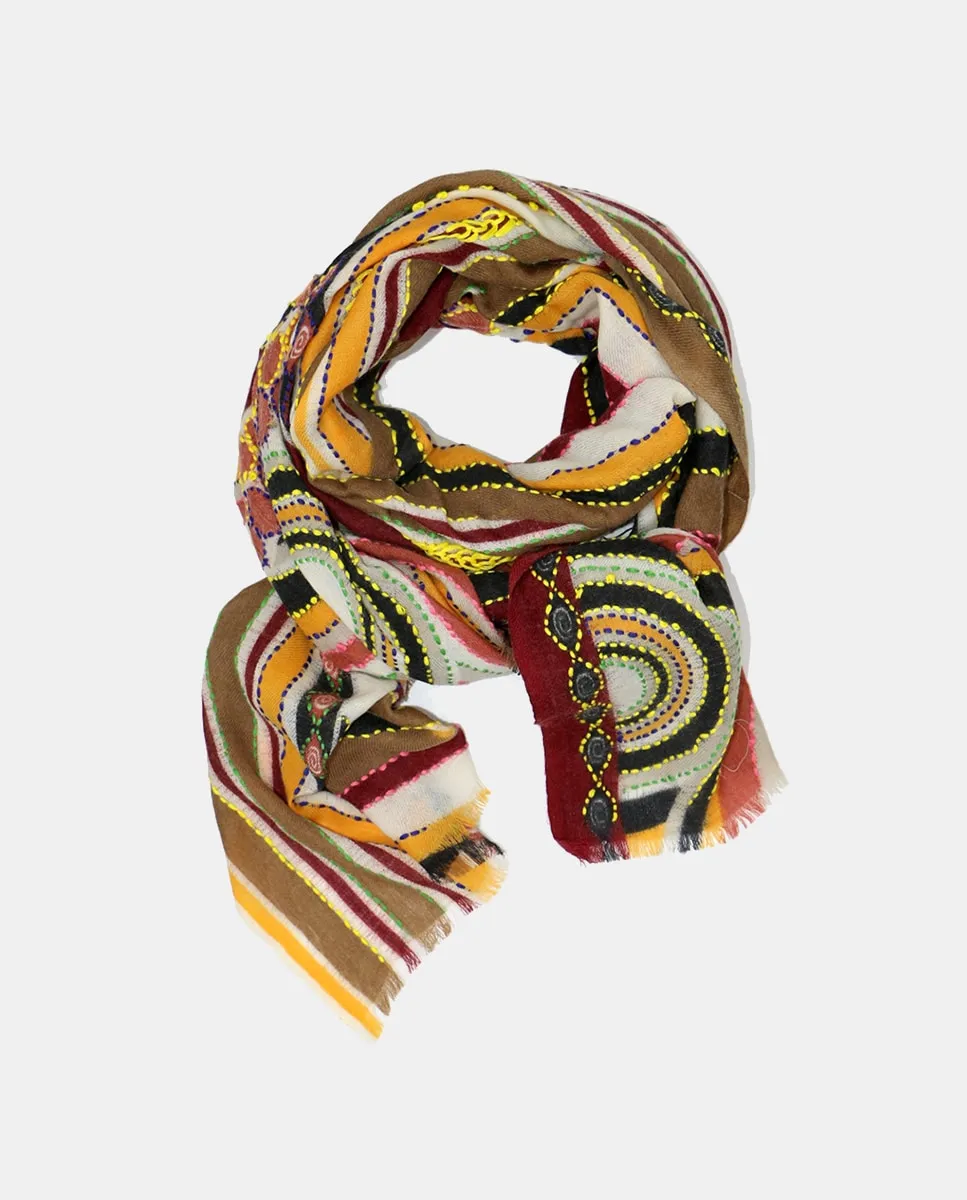 

Шерстяной платок с узором или вышивкой Storiatipic, желтый