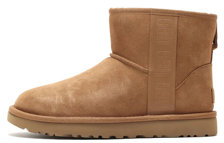 Угги женские UGG Classic Mini Side Logo Boot, коричневый