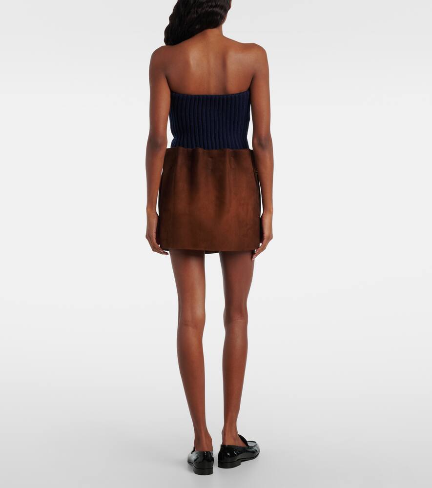 Укороченный топ из шерсти и кашемира с декором Prada, Blue — фото 3