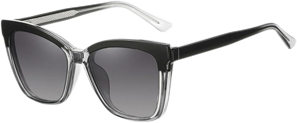 

Солнцезащитные очки с зажимом, поляризованные очки с защитой от УФ-излучения UV400 в оправе для женщин, ацетатные очки с леопардовым принтом, коричневые, для вождения LANGSER, Black Grey Frame