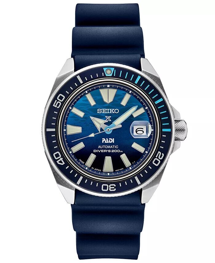 

Мужские автоматические часы Prospex PADI Special Edition с синим силиконовым ремешком, 45 мм Seiko, синий