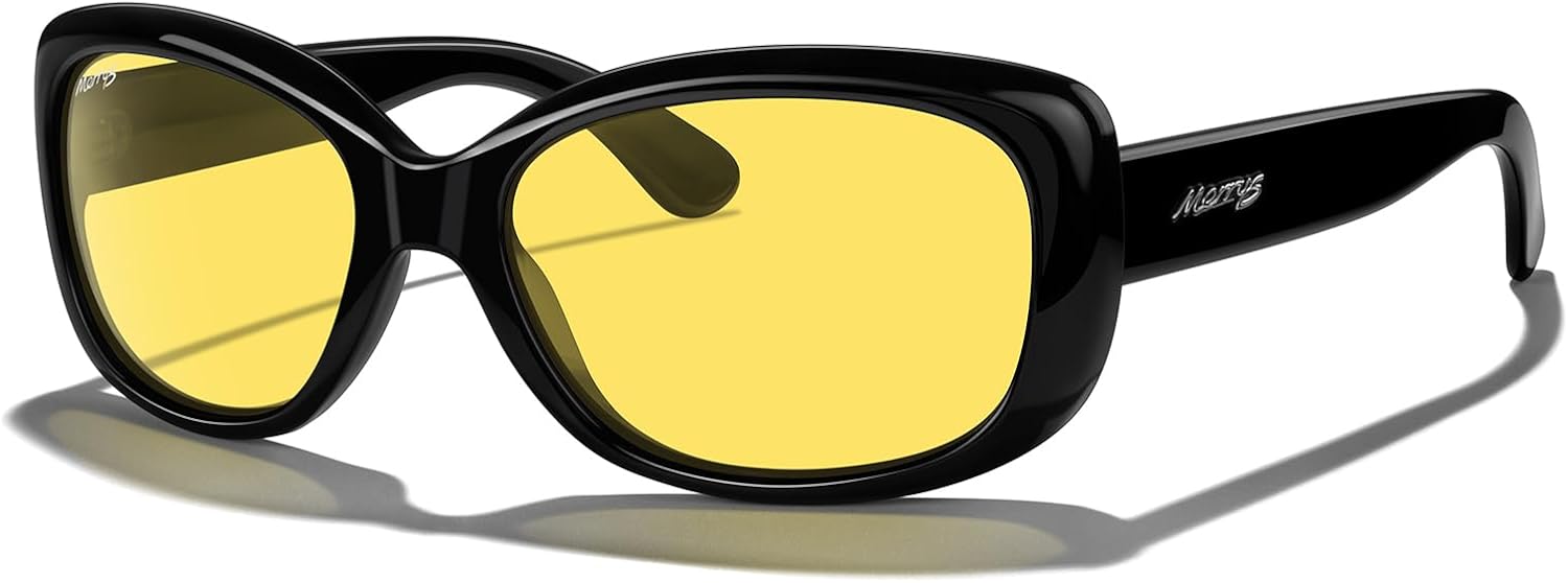 

Поляризованные солнцезащитные очки MERRY'S Oversized Butterfly для женщин, винтажный стиль, защита UV400, для вождения, игры в гольф и активного отдыха, модель S6101, Black Frame/Night Vision Lens