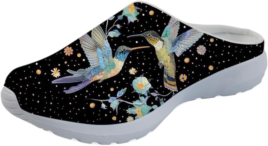 

Садовые сабо Forchrinse с милым принтом лапок собак, нескользящие обувь для шеф-поваров, медсестер и врачей, сандалии для мужчин и женщин, Hummingbird Star