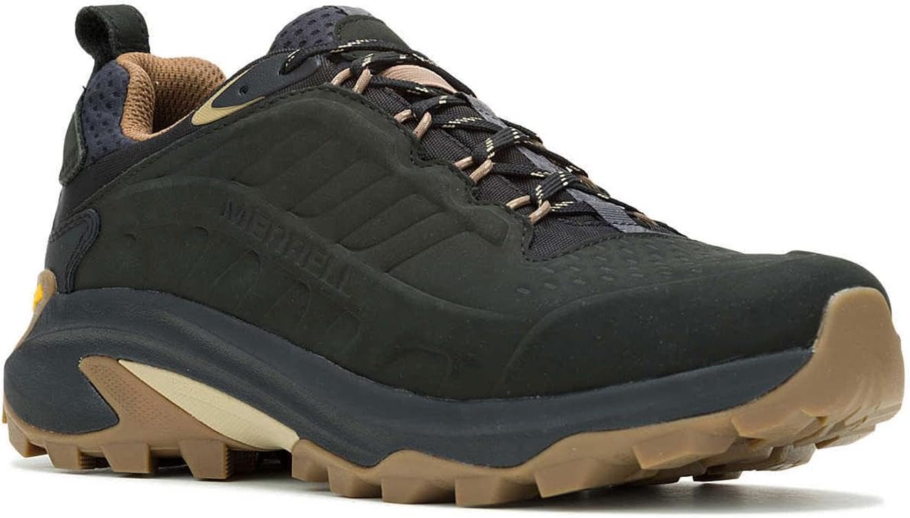 Мужские водонепроницаемые кожаные кроссовки Merrell Moab Speed 2, черный — фото 4