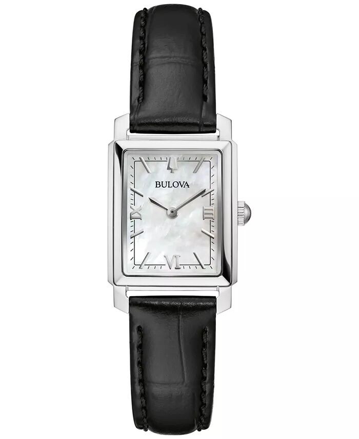 

Женские часы Sutton с черным кожаным ремешком, 21 мм Bulova