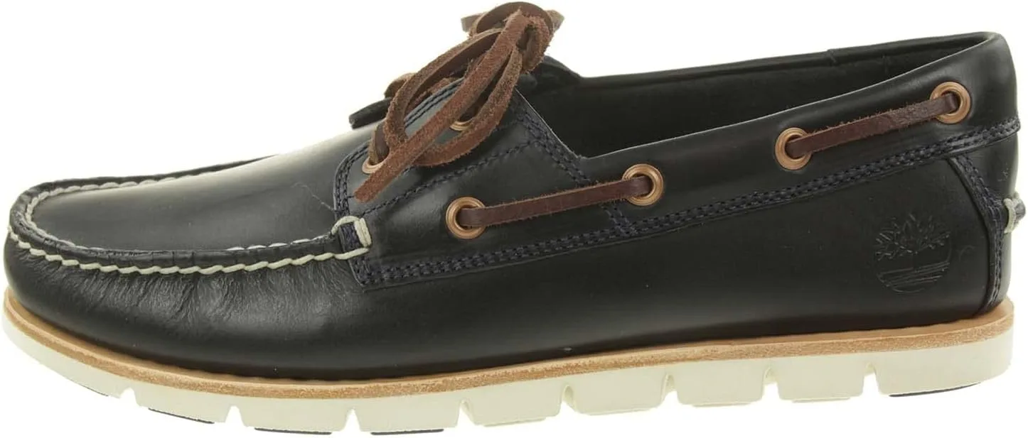 Мужские лоферы Timberland Tidelands Classic из двух видов кожи, цвет средней части, натуральное дерево, синий — фото 4