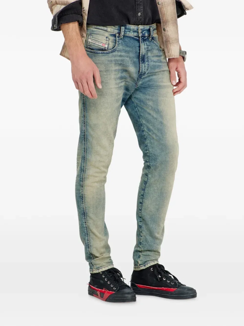 Зауженные джинсы со средней посадкой 2062 D-Strukt Joggjeans DIESEL, синий — фото 4