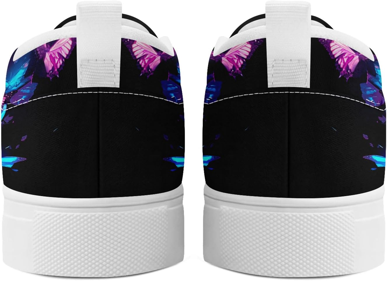 Женские готические кеды с черепом coolcustomize, слипоны, эластичный текстиль, повседневные лоферы, рок и панк, низкие кеды для ходьбы, мужские, фиолетовый — фото 3