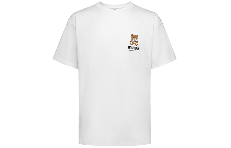 

MOSCHINO Футболка мужская белая SS21, Белый, MOSCHINO Футболка мужская белая SS21