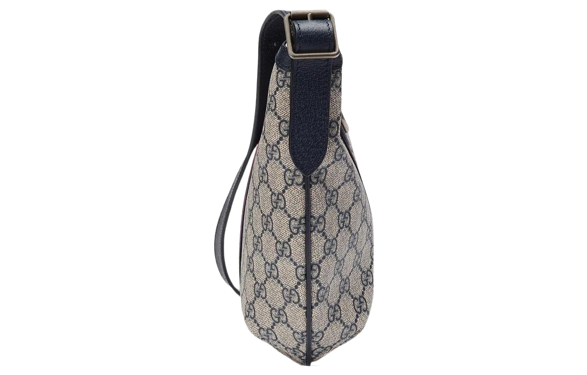Сумка-полумесяц GUCCI Ophidia из канваса с кожаной отделкой — фото 3