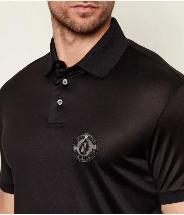 Поло на Китайский Новый год regular fit Emporio Armani, черный — фото 4