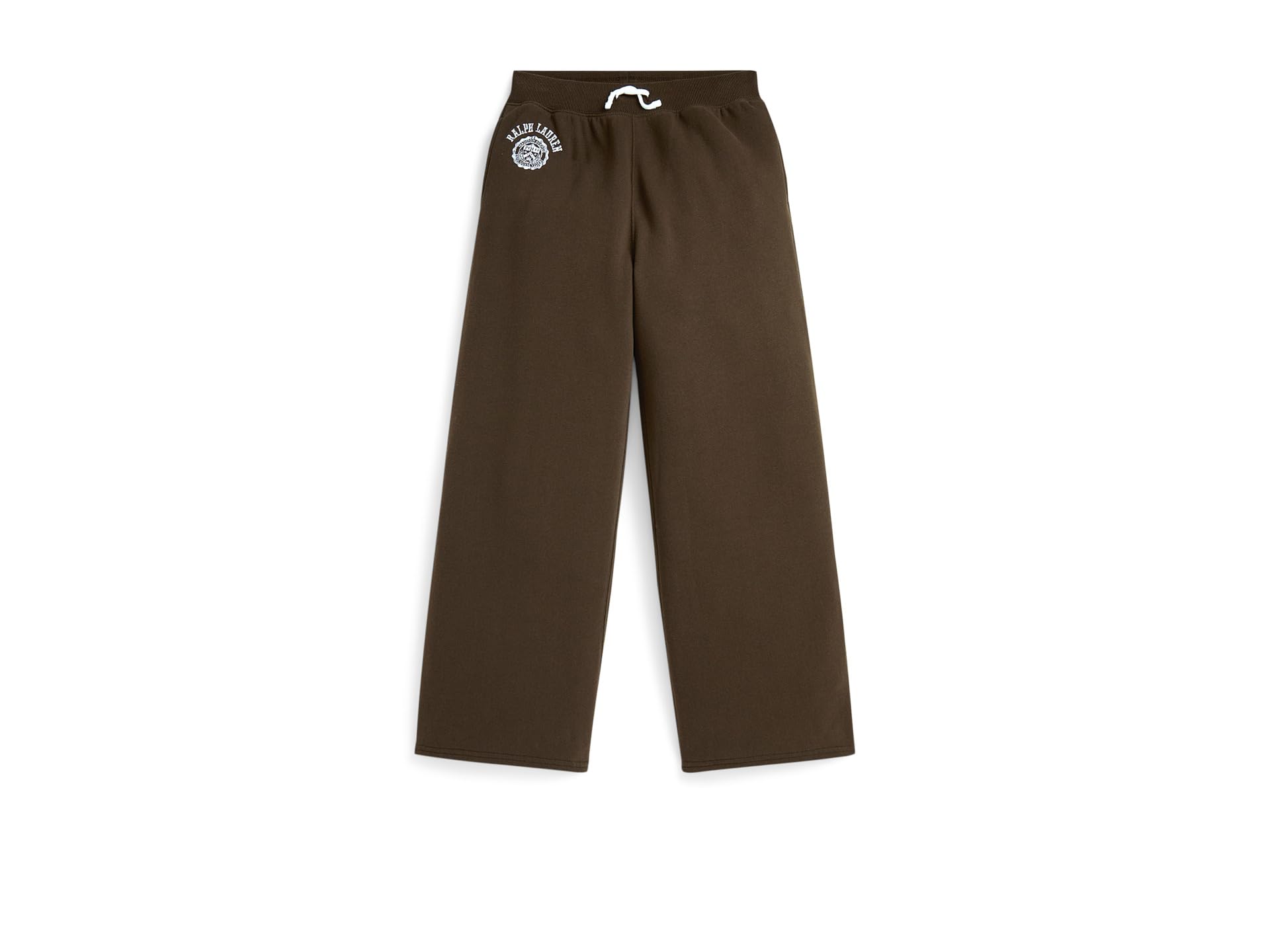 

Брюки Polo Ralph Lauren Kids Logo Crest Fleece Wide-Leg Pants, цвет Court Brown