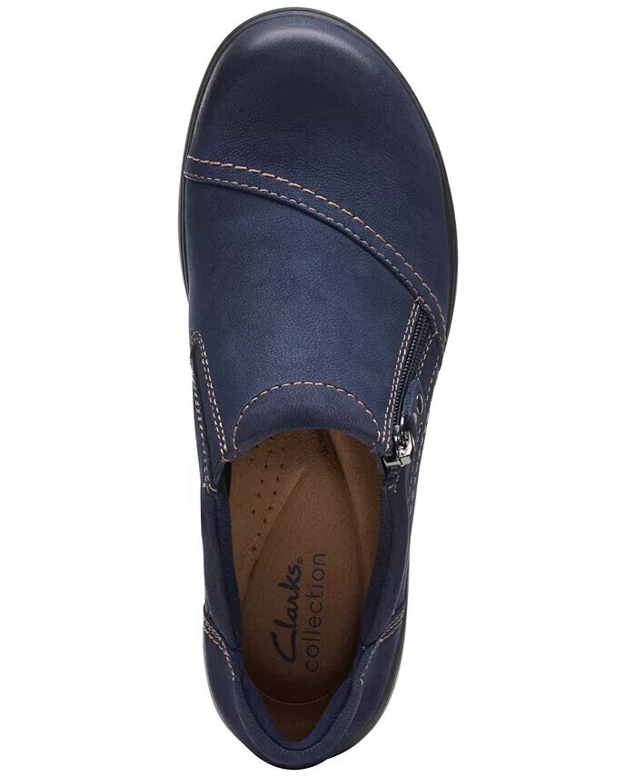 Женские туфли Carleigh Ray с закругленным носком и боковой молнией Clarks, синий — фото 4