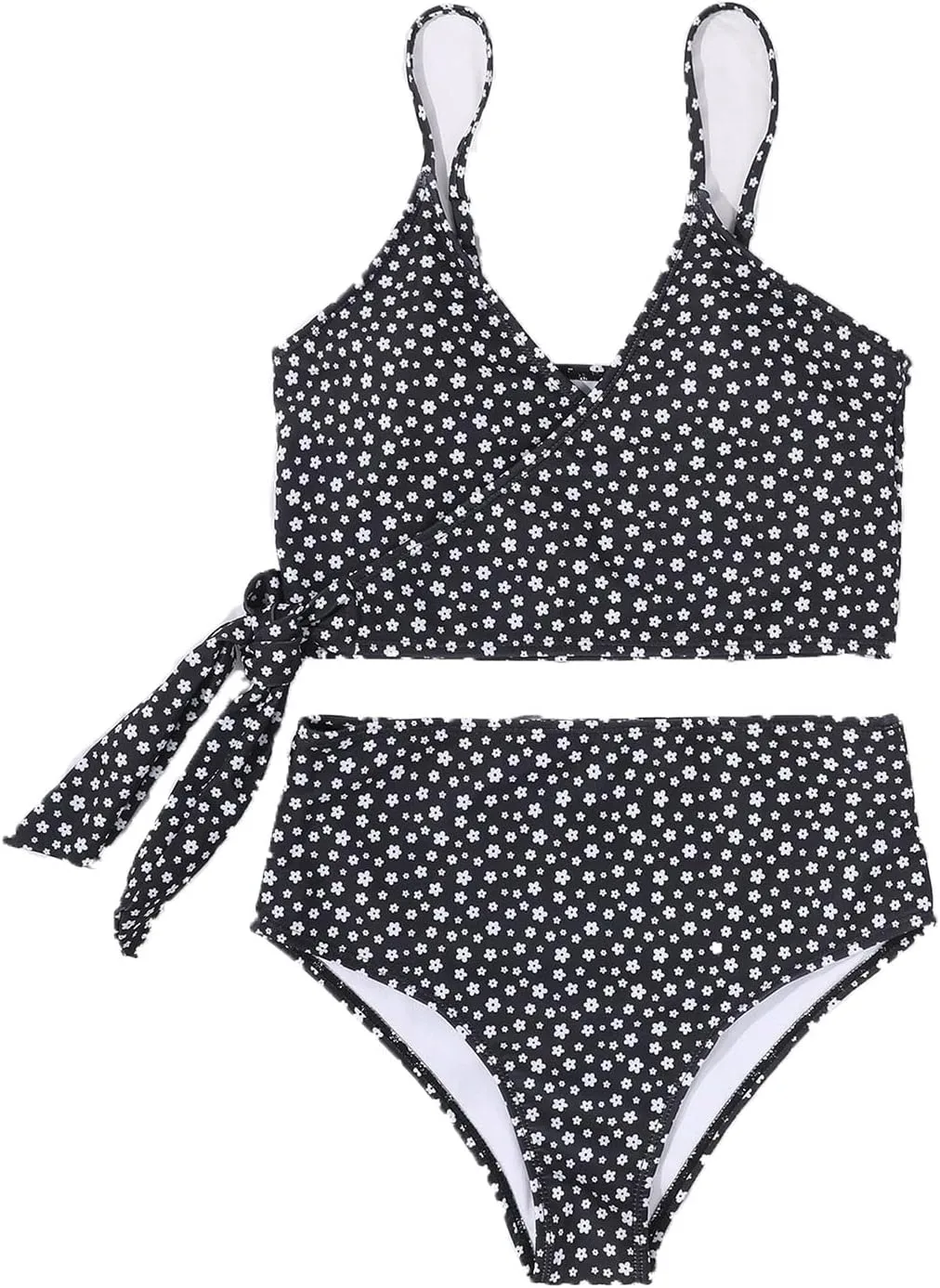 

Женский купальник Push Up Halter Bikini с цветочным принтом, 2 Piece, Crisscross Bandage, High Waisted