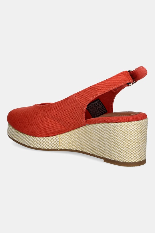 Сандалии Flag mid wedge espadrille на бретельке Tommy Hilfiger, красный — фото 3