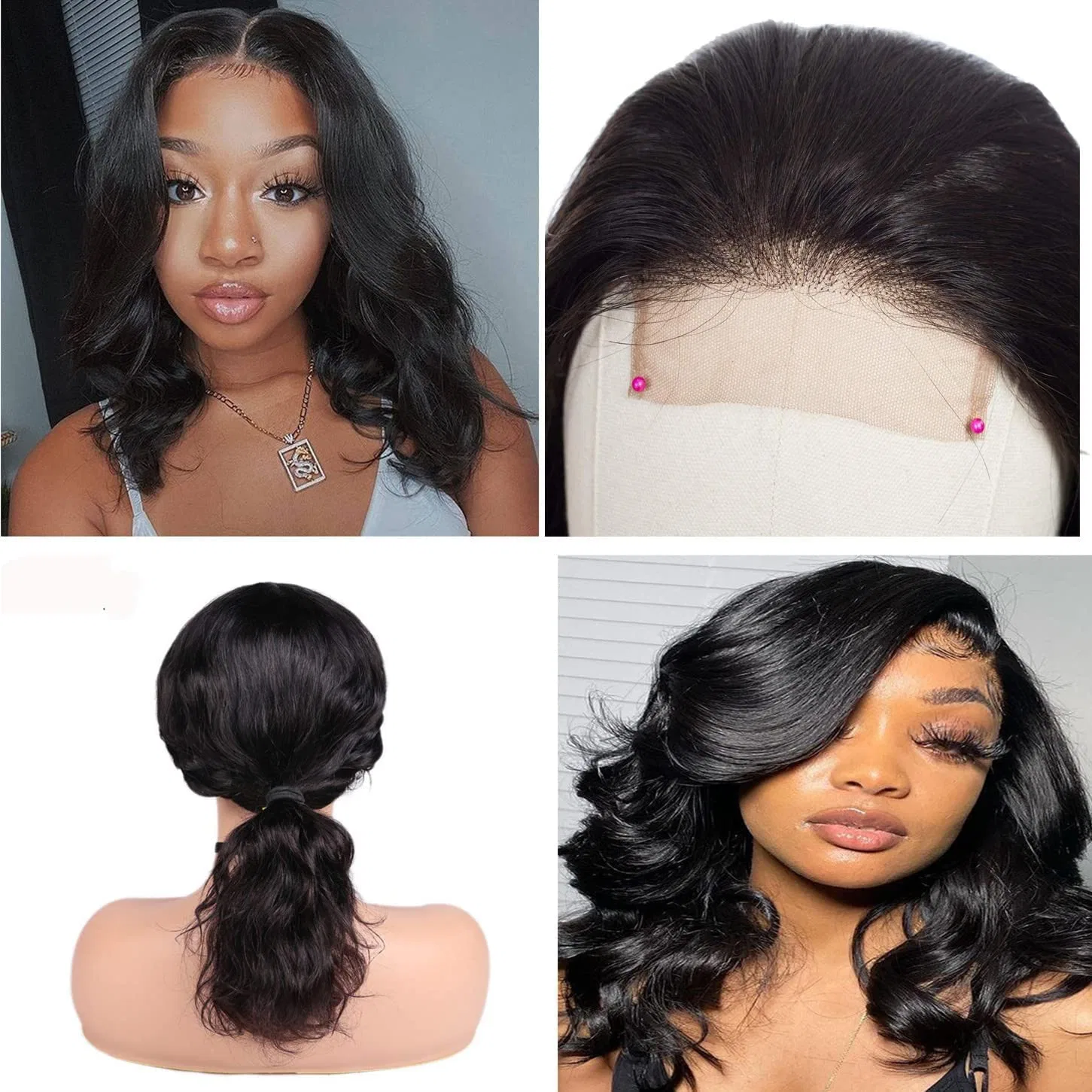 Парик из натуральных волос Body Wave 4x4 Lace Front 16 дюймов от TOOCCI Toocci — фото 2