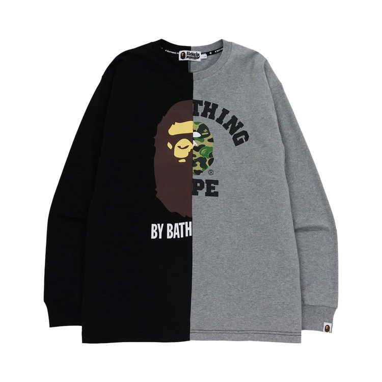 

Футболка BAPE College & By Bathing Relaxed Fit Ape Long-Sleeve Tee, Black