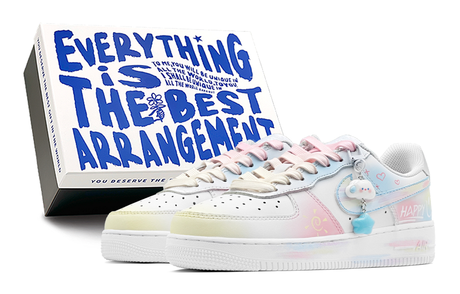 

Мужские скейтерские кроссовки Nike Air Force 1 Low желто-сине-розовые, цвет Blue Pink