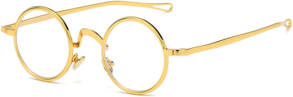 

Ретро металлические круглые панк-солнцезащитные очки для женщин с прозрачными линзами, защищающими от синего излучения, и оправой для мужчин, защищающей от УФ-излучения UV400 TYUVIVO, Golden Clear