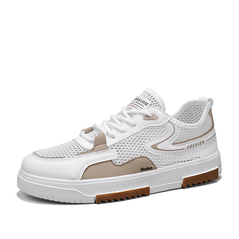

Износостойкие дышащие низкие мужские кроссовки для скейтбординга BAKE, White Khaki