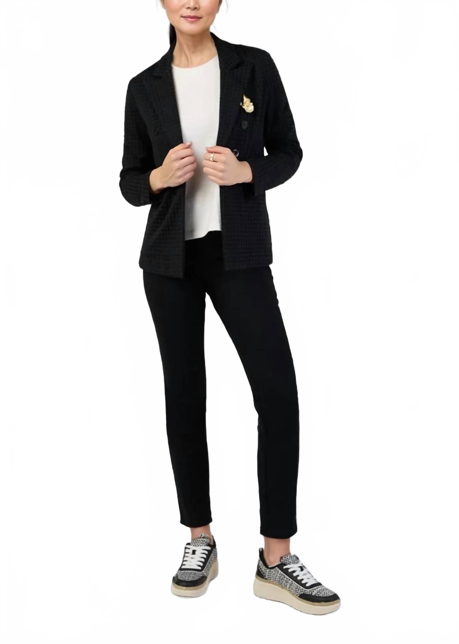 

J'Envie/Eli Куртка с длинными рукавами в клетку «гусиная лапка», черная